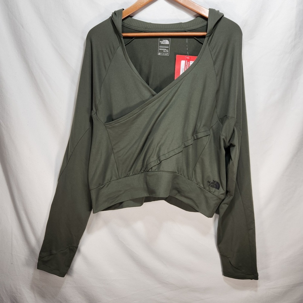 The North Face Womens Hoodie Size Medium Long Sleeve Pullover Green